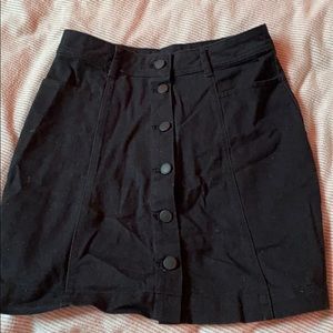Black button up mini skirt